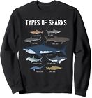 shark crewneck sweatshirt - Shark Lover Types Of Shark Animal Gift Unisex Crewneck Sweatshirt