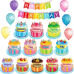 Outus 20 Teile Happy Birthday Pinnwand Set Geburtstagstabelle Klassenzimmer Wanddeko - Bild 1 von 12