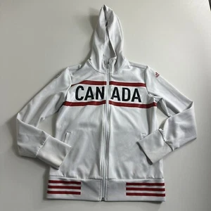 Adidas Women's Jacket Team Canada Olympics White hoodie track activewear Size M - Picture 1 of 16