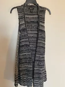 Style & Co Black White Knit Sweater Vest Duster - Picture 1 of 7