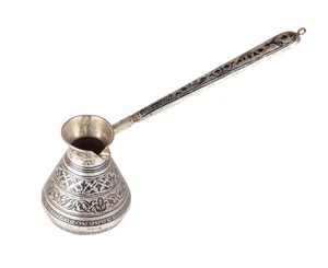 20th C. Russian 875 Silver Niello Kubachi Coffee Pot, Cezve Jezve - Picture 1 of 13