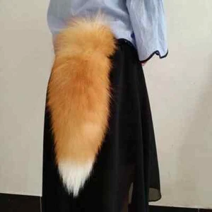 16"-18" Largo Real Piel Zorro Cola Llavero Bolso Dije Bolso Colgante Fiesta Juegos con disfraces Juguetes - Imagen 1 de 29