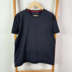 Tommy Hilfiger Shirt Mens Large Black Classic Casual Short Sleeve - Picture 1 of 8