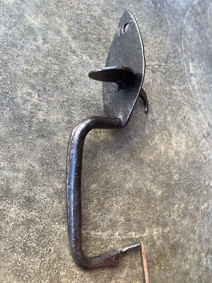 Loquet à poucier fer forgé,poignée de porte clenche verrou serrure ferrure  - Photo 1/4