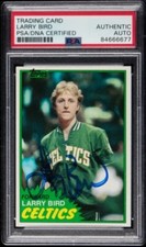Larry Bird 1981 Topps Autographed Basketball Card