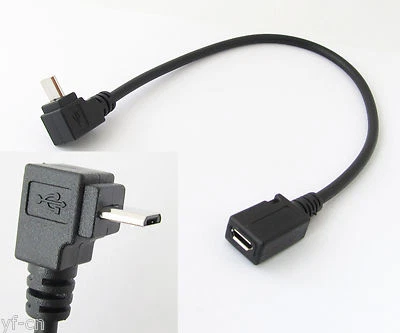 1pc 1ft/30cm Micro 5pin USB Male To Female Right Angle UP Direction Cable Cord - Image 1 of 4