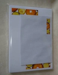 Juego de papel de escribir fruta mermelada limón y naranja con sobres a juego 8+4 - Imagen 1 de 1