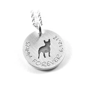 Anhänger Gravur Wunsch Hunderasse 925 Silber Französische Bulldogge PSDOG AG KE2 - Bild 1 von 4