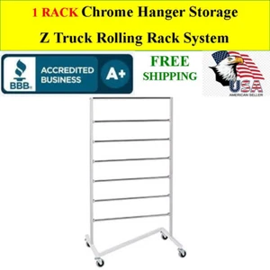 1 RACK chrome cintre système de rangement rack roues roulantes 7 niveaux Z-CAMION - Photo 1/2