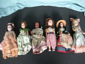 Lote de 6 muñecas antiguas de moda la mayoría con zapatos pintados de aproximadamente 7 pulgadas de alto - Imagen 1 de 5