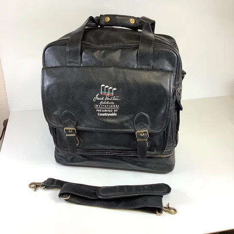 Vtg Frank Sinatra Celebrity Golf Invitational Black Leather Duffel Bag Cover