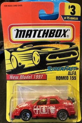 Matchbox 1997 Alfa Romeo 155 Superfast # 3  - Red - Image 1 of 4