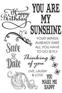 Ultimate Crafts Clear Stamp Set - Ooh La La Collection - Sunshine Flourishes - Imagen 1 de 2