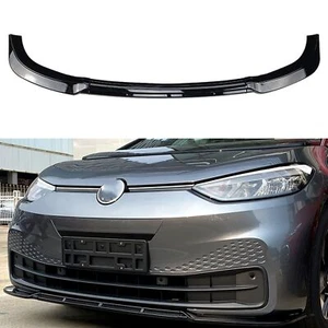 3PCS Gloss Black Front Bumper Spoiler Lip Kit For VW Volkswagen ID.3 2019-2022 - Picture 1 of 12