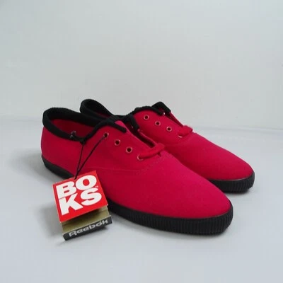 Vintage 80's Reebok BOKS Women’s Size 9 Canvas Red Black Low Sneaker New - Image 1 of 4