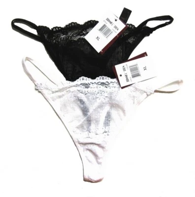 A0519 Donna L'Oren NEW Women's Scalloped Waist All Sheer Floral Lace Mesh Thongs - Image 1 of 2