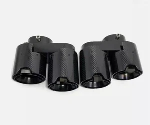 1 Pair Quad Carbon Fiber Exhaust Tip For BMW G05 X5 G06 X6 G07 X7 2019+ Nozzle - Picture 1 of 6