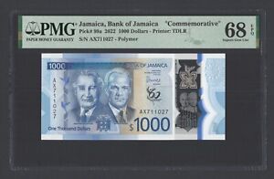 Jamaica 1000 Dollars 2022 P99a Uncirculated Graded 68
