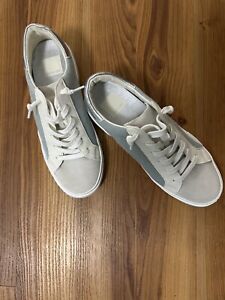Dolce Vita Zina Suede Leather Silver Trim Sneakers Size 6 NWOT $125