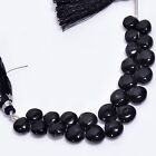 Black Rutile Quzartz Gemstone Heart Shape Smooth Beads 8X8x4 Mm Strand 4" E-378