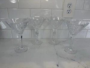 4-Godinger Shannon Crystal South Beach Martini Glass Palm Tree - Picture 1 of 15
