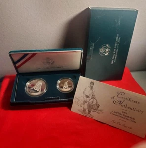 1995-S Proof Civil War Battlefields Silver Dollar & Clad Half OGP w/COA *678* - Picture 1 of 7
