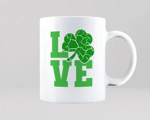 Love Shamrock Tasse St Patrick's Day Ireland Eire Cool Office Geschenk Tee Kaffeetasse  - Bild 1 von 1