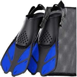 Adjustable Snorkel Fins for Adults | Travel Size Open Heel Silicone Swim Flipper - Picture 1 of 8