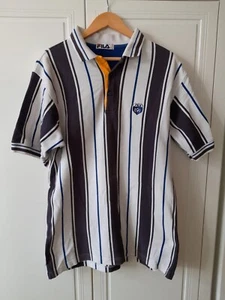 Original FILA Sporthemd T-Shirt blau weiß Retro Vintage 100% Baumwolle Gr. 54 XL - Bild 1 von 8