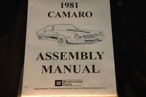 1981 CAMARO  ASSEMBLY MANUAL 100'S OF PAGES OF PICTURES, PART NUMBERS & DETAILS - Imagen 1 de 1