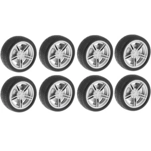 30mm 5 Speichen Kunststoff Felgen mit weichen Gummireifen für RC Car - Bild 1 von 9