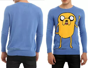 Maglione Adventure Time Finn & Jake Dog uomo blu pullover maglia brutto XL NUOVO CON ETICHETTE - Foto 1 di 2