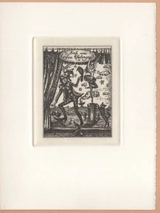 31)Nr.001,EXLIBRIS, Ex Libris,Bookplate, Balla Margit, Katze / cat, C3 - Imagen 1 de 1