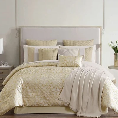 14-Pc Comforter Set Queen Gold Hallmart Collectibles Caroline - Image 1 of 4