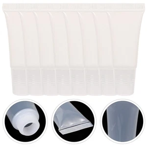  10 Stück leere Lippenstifthüllen transparent Glanz Tube 8 ml Kosmetik Behälter - Bild 1 von 11