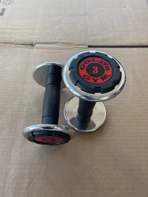 Gold’s Gym 3 Lb Chrome Dumbbells Pair 2x3Lb Total 6Lbs Weights Vintage - Image 1 of 4