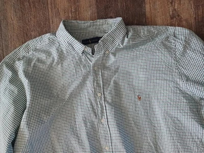 Polo Ralph Lauren Mens Oxford Button Shirt Flesh green check 4XLT - Image 1 of 4