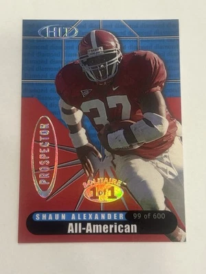 2000 SAGE Hit Prospectors Solitaire 1/1 Shaun Alexander RC Alabama #P1 SHIPSFREE - Image 1 of 4