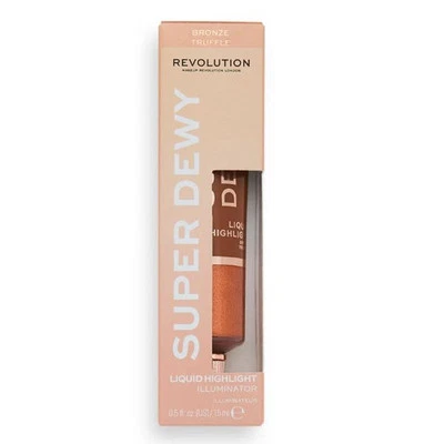 New Makeup Revolution Super Dewy Liquid Highlighter Illuminator Bronze Truffle - Image 1 of 4
