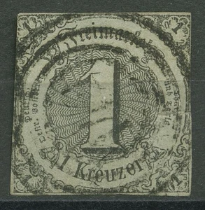 Thurn und Taxis 1852/58 1 Kreuzer 7 a gestempelt, Mängel - Bild 1 von 1