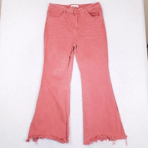 Risen Flare Fringe Hem Pants Size 2XL Pink Barbiecore Retro Femme Festival - Picture 1 of 13