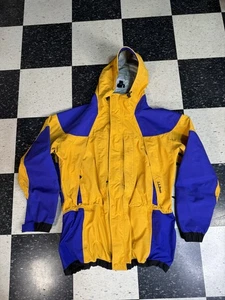 L.L. BEAN Vintage Gore-Tex Jacket Yellow Blue Full Zip Hooded Nylon Men's 2XL T - Picture 1 of 8