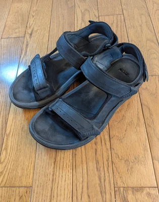 Sandalias cómodas deportivas de cuero negras Teva Langdon para hombre talla 10 Foto 1 de 4