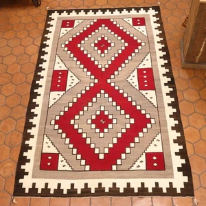 Alfombra Navajo Tejida a Mano Diseño Occidental Nativo Americano Talla 5x8 Envío Gratis - Imagen 1 de 1