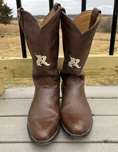 ROGERS BOOTS Men's Brown Size #11 US - Leather Cowboy Boots - Made in Mexico #30 - Picture 1 of 20