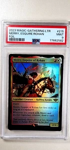 MTG Magic the Gathering LOTR Lord of Rings Foil 215 Merry Esquire of Rohan PSA 9 - Picture 1 of 4