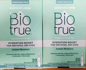 2 Pk: Biotrue Hydration Boost Eye Drop 30 Single Dose Vials ea Exp. 11/30/24 W7B - Picture 1 of 6