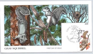 #2295 GRAY SQUIRELL USPS CAPEX STAMP SHOW TORONTO CANADA, COLLINS HAND COLORED - Picture 1 of 1