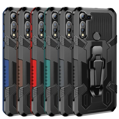 For Motorola Moto G8 Power Lite Case Shockproof Armor Stand With Belt Clip Cover - Image 1 of 4