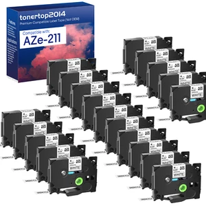 Cinta de etiquetas laminada Tze 211 TZ-211 6 mm 0,23" blanca compatible Brother PTouch×20 - Imagen 1 de 18